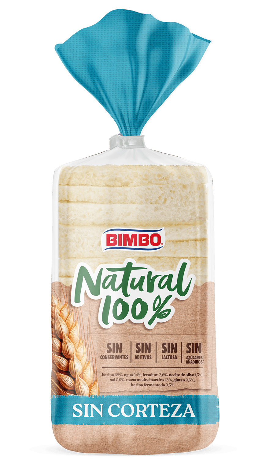 Pan de molde Bimbo® Natural 100% sin corteza