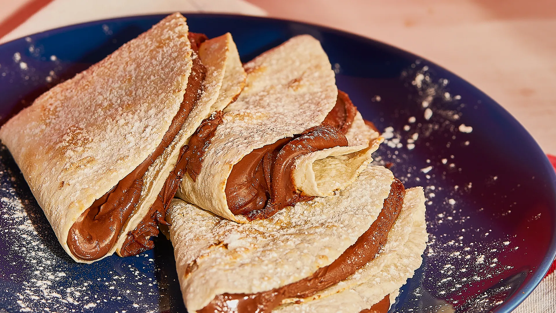 Tortilla dulce de crema de avellana